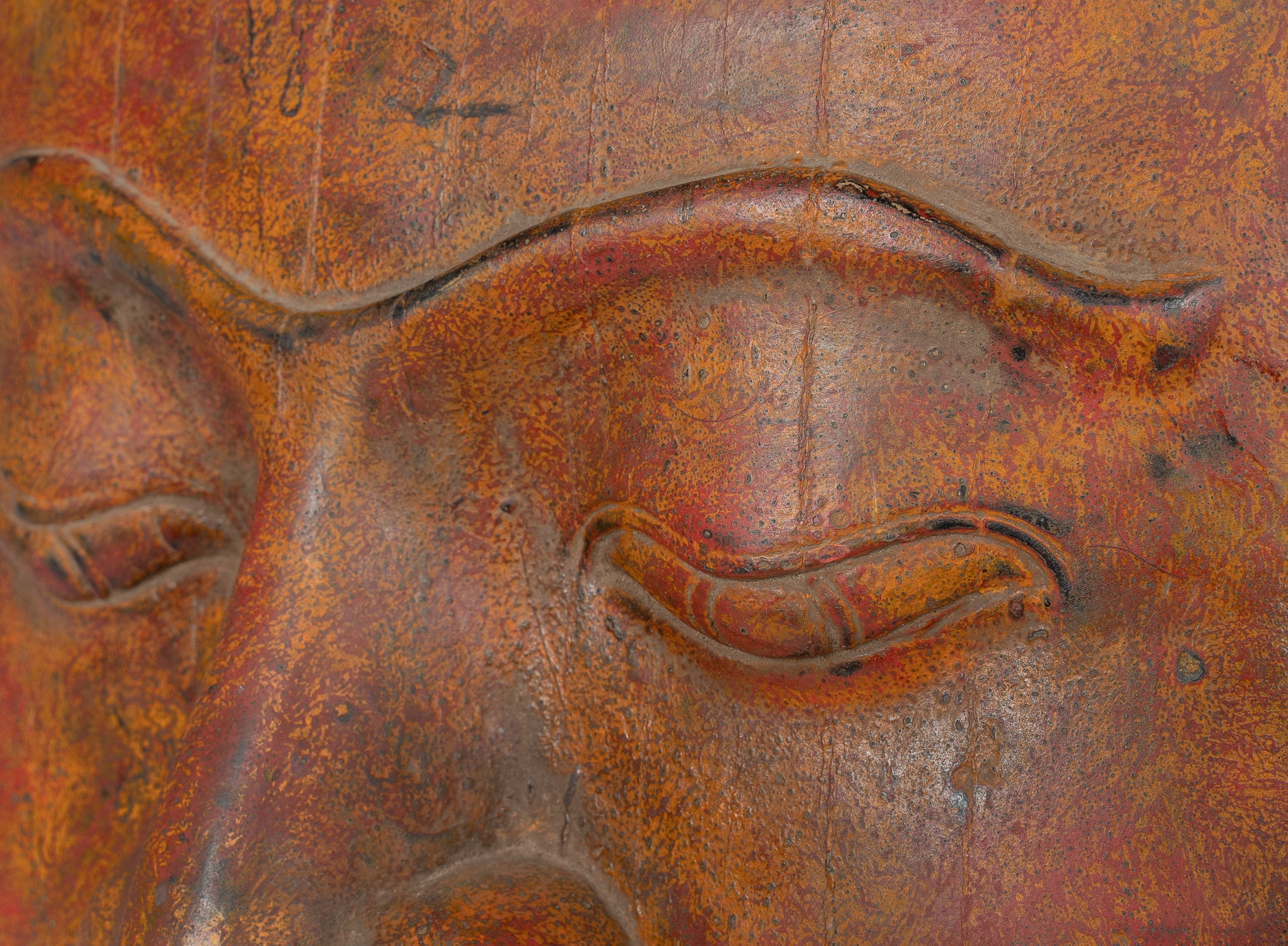 Statue di Buddha - Antique Khmer Style SE Asia Monted Alluminazione in legno Statua di Buddha - 70 cm/28 "