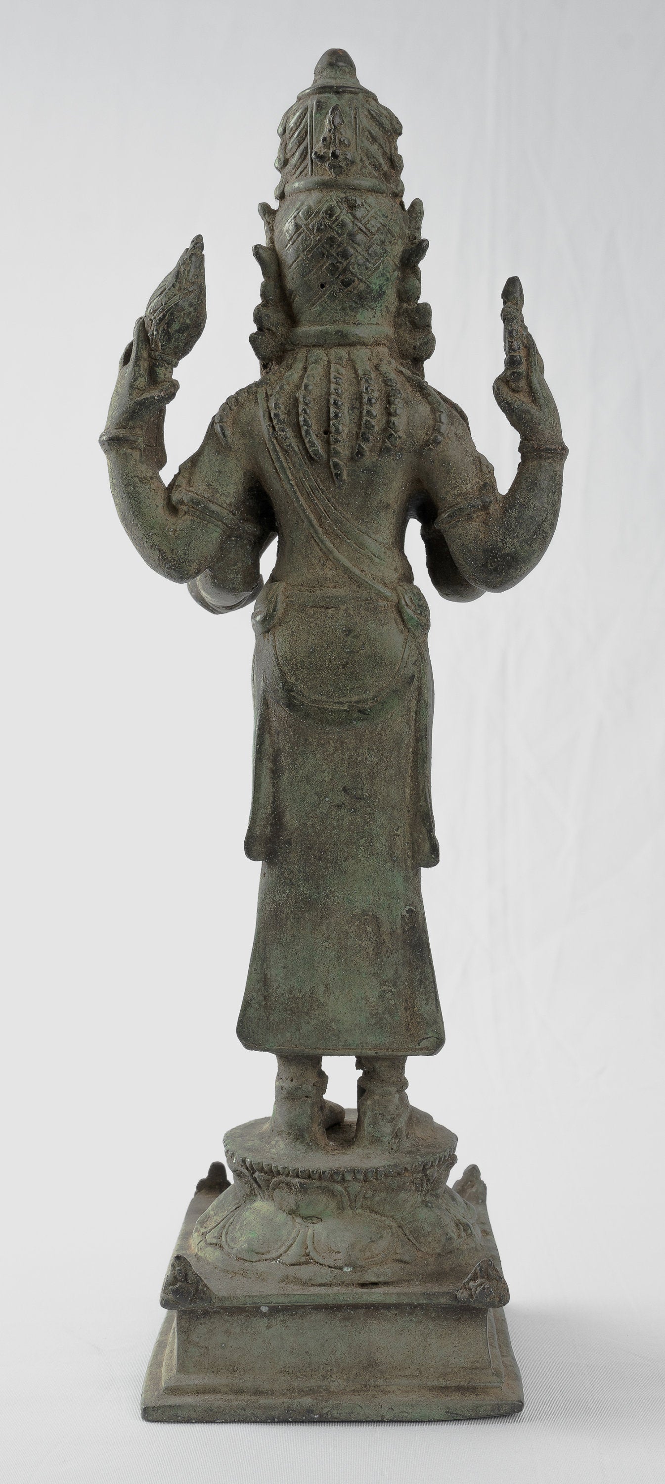 Statue Vishnu - Antique Java Style Majapahit State Bronze Vishnu - 31cm