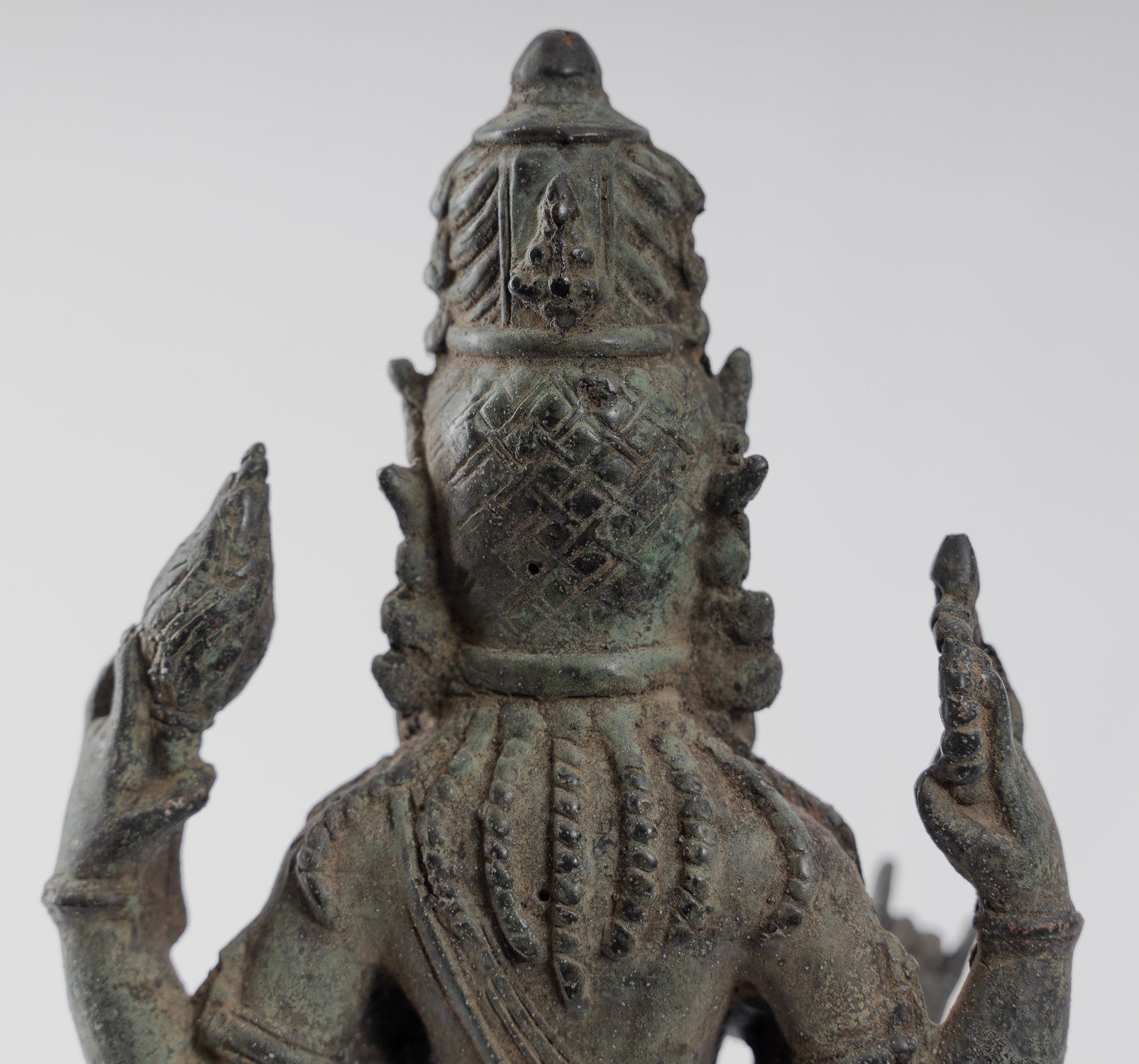 Statue Vishnu - Antique Java Style Majapahit State Bronze Vishnu - 31cm