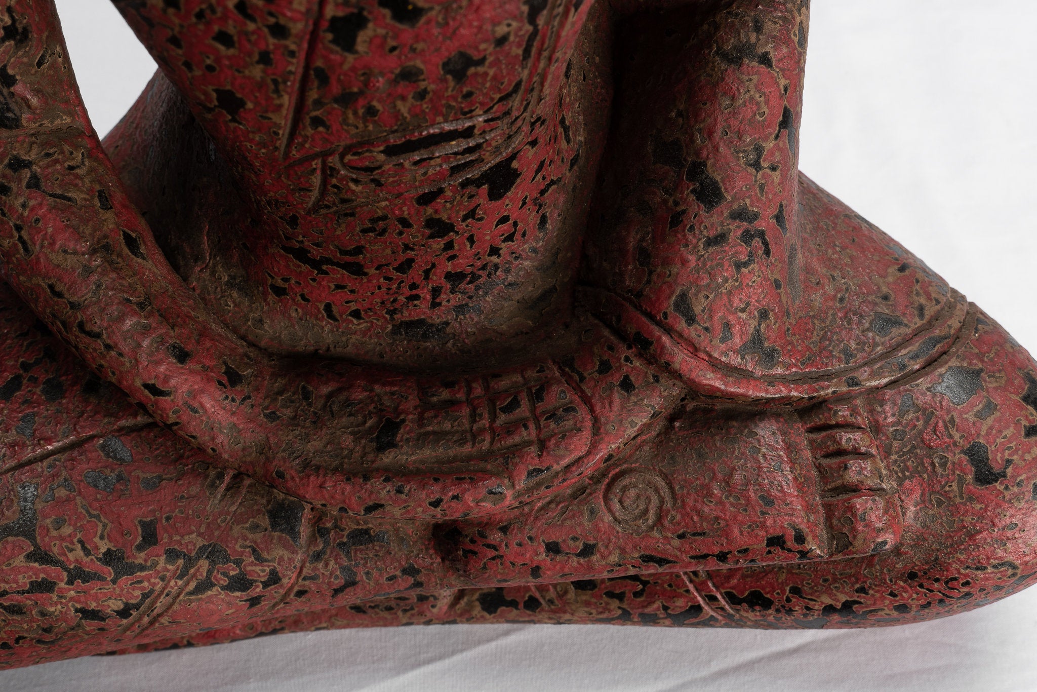 Antique Khmer in stile Khmer Legno Buddha Statue Dhyana Meditation Mudra - 38 cm/15 "