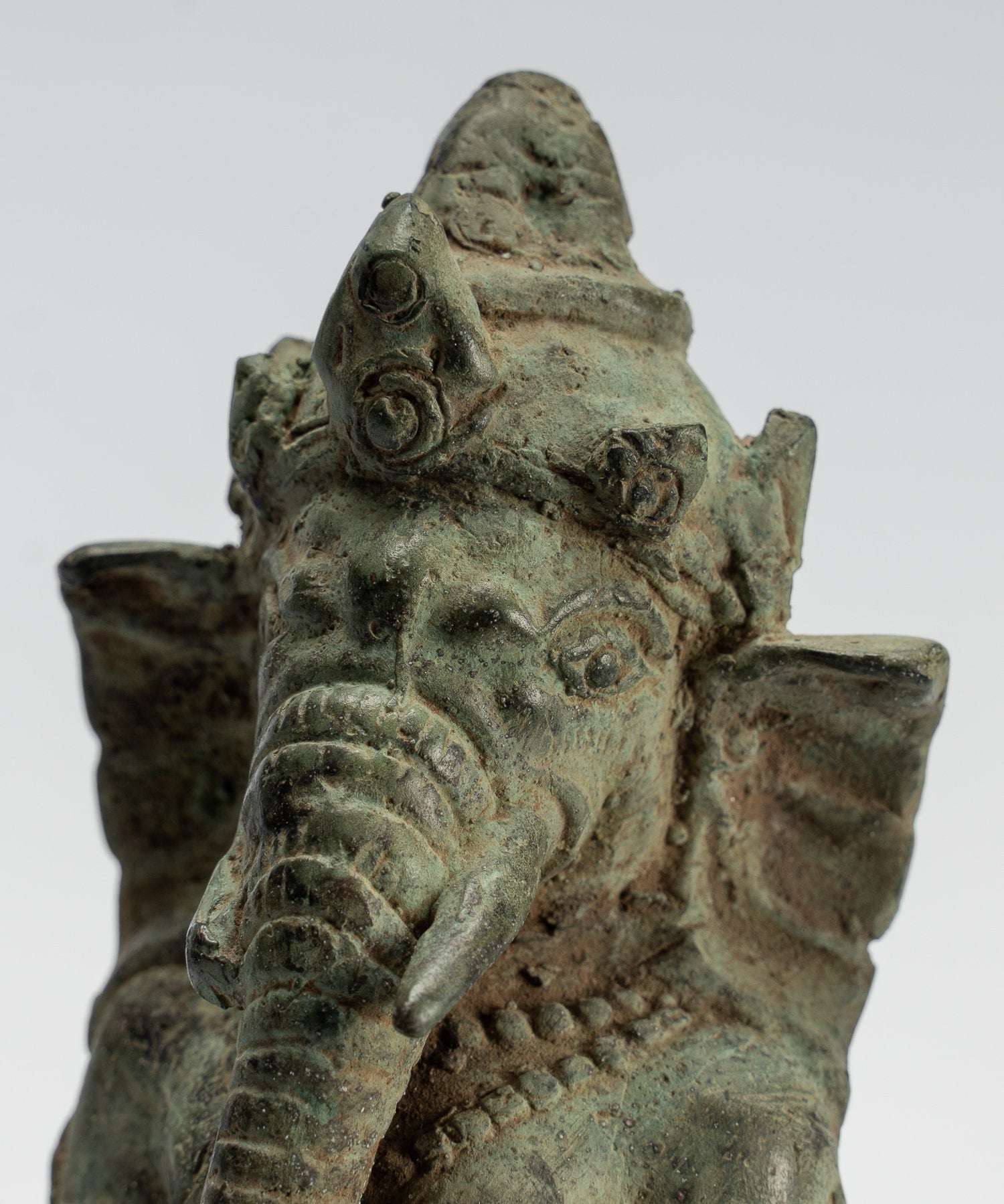 Statue Ganesha - Statua ganesha indonesiana di bronzo giavanese antico - 19cm/8 "