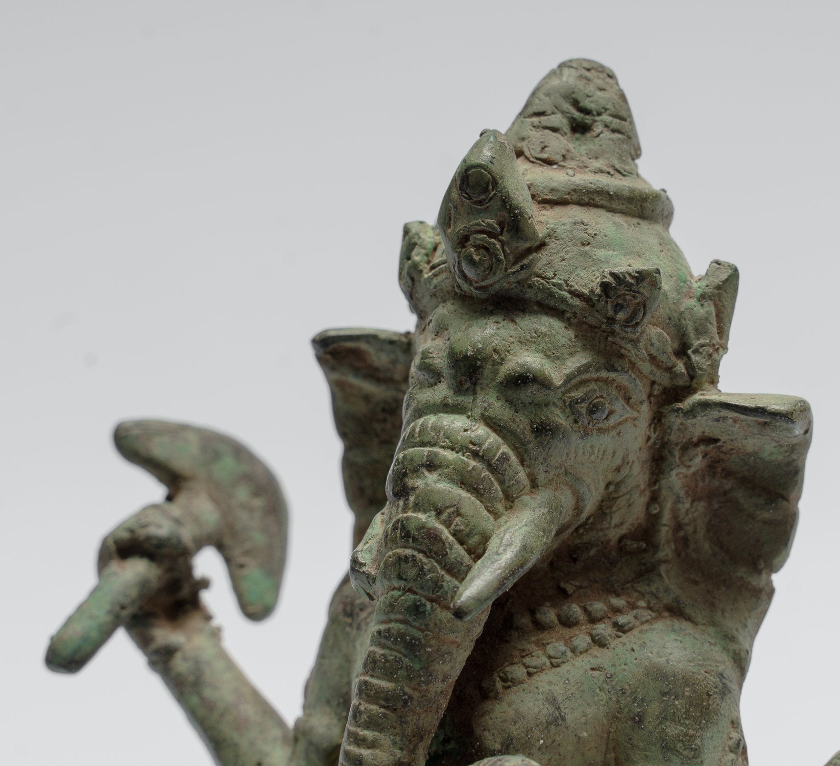 Statue Ganesha - Statua ganesha indonesiana di bronzo giavanese antico - 19cm/8 "