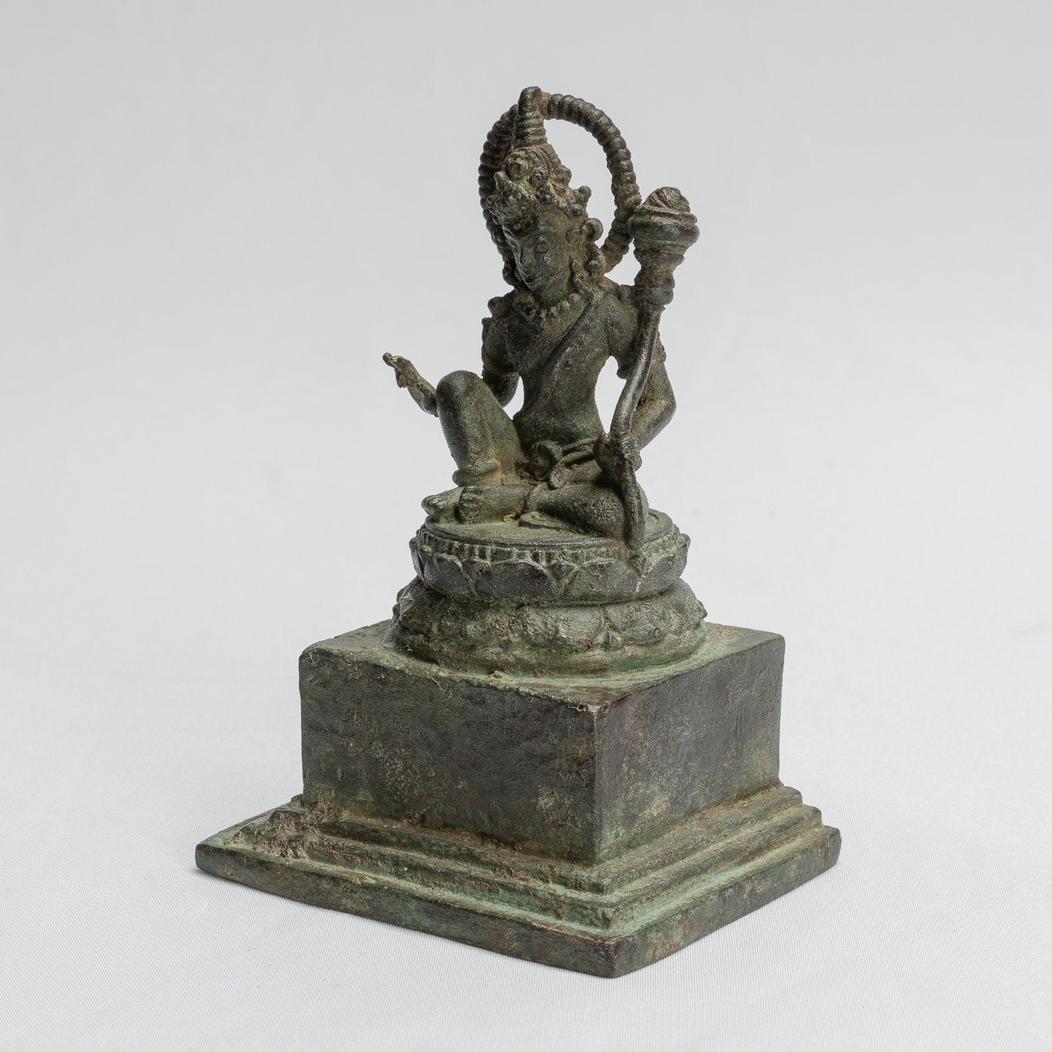Statua di Tara - Antique Java Style Majapahit Seduto Devi Devi Tara Statua - 12 cm/5 "