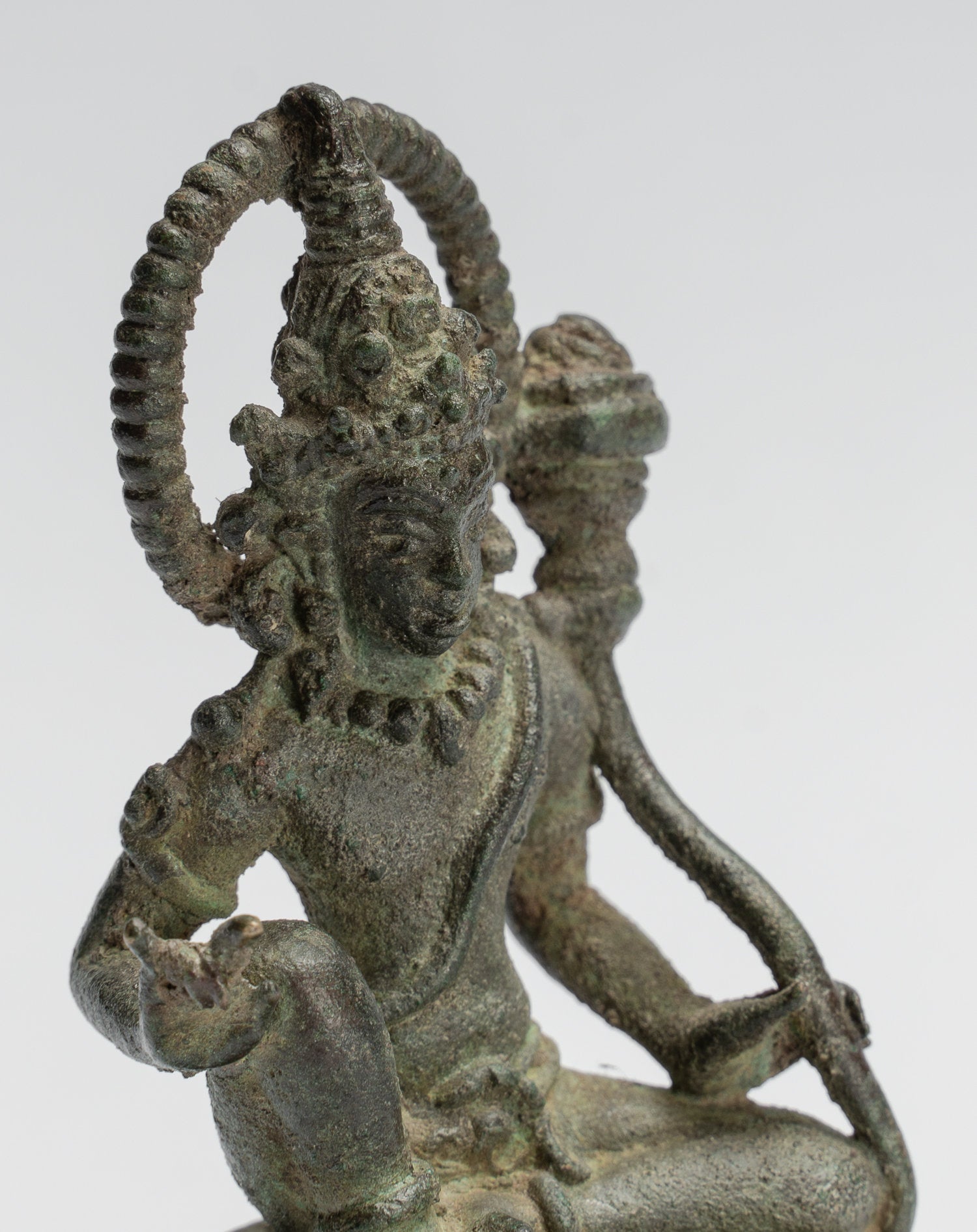 Statua di Tara - Antique Java Style Majapahit Seduto Devi Devi Tara Statua - 12 cm/5 "