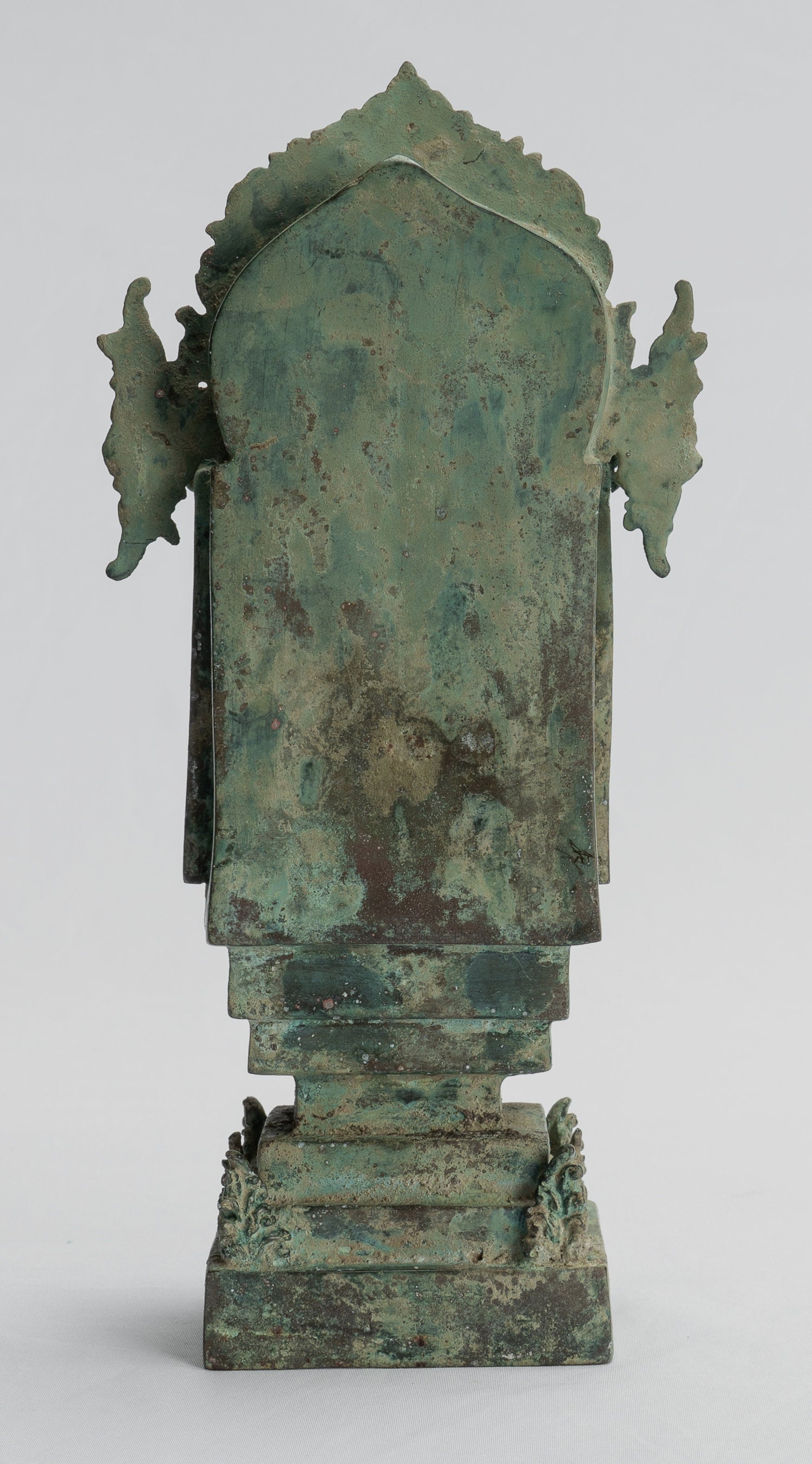 Statua Buddha - Antique in stile indonesiano Bronzo seduto Javanese Teaching Buddha Statue -26cm/10 "