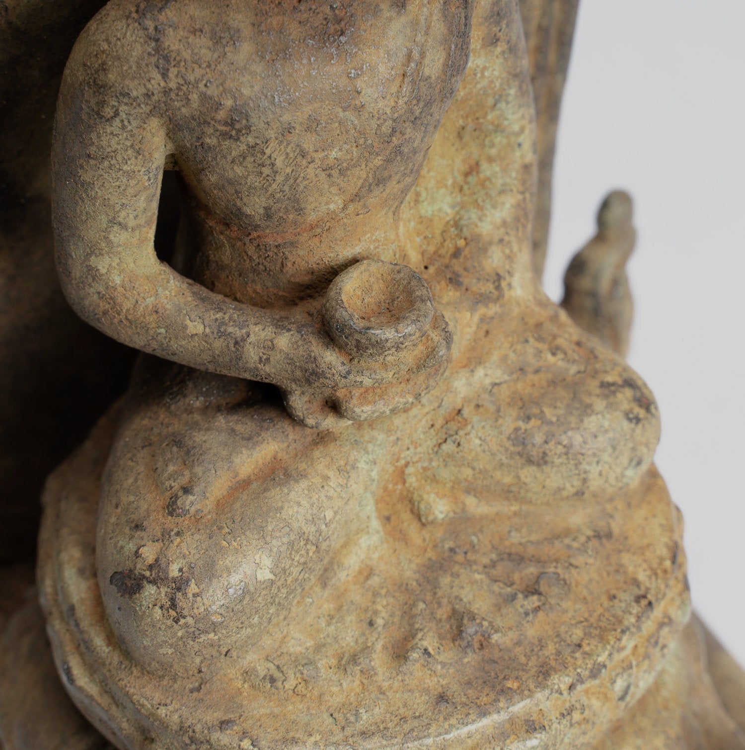 Statue de Bouddha-Antique Indonésie Style Bronze Seated Javanais Amitabha Bouddha Statue-16cm/6 "