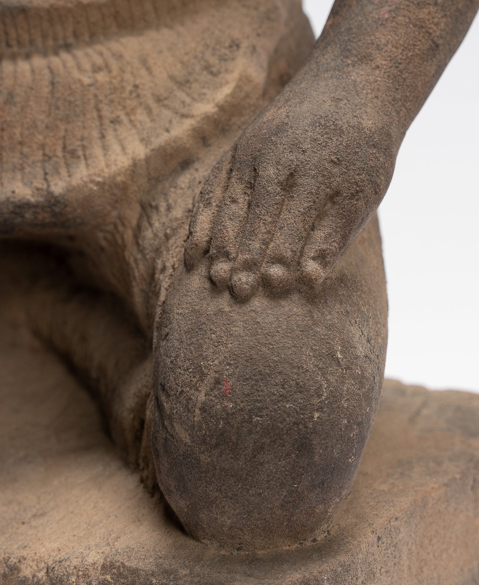 Statue Vishnu - Antique Baphuon Style Stone seduto Khmer Vishnu Statue - 48cm / 19 "