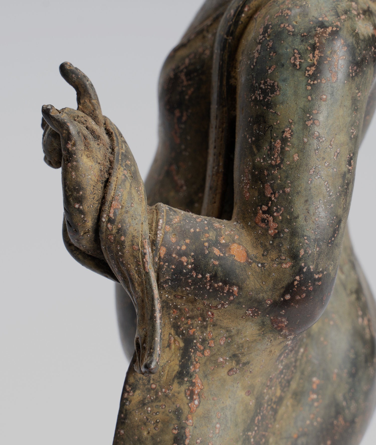 Statua Buddha - Antique stile indonesiano in piedi bronzo giavanese gautama Buddha - 26 cm/10 "