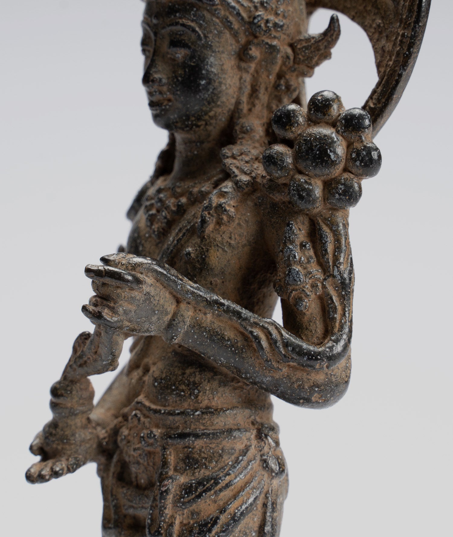 Tara Statue-Antike Java Style Majapahit stehend Bronze Devi Tara Statue-20.5cm/8"