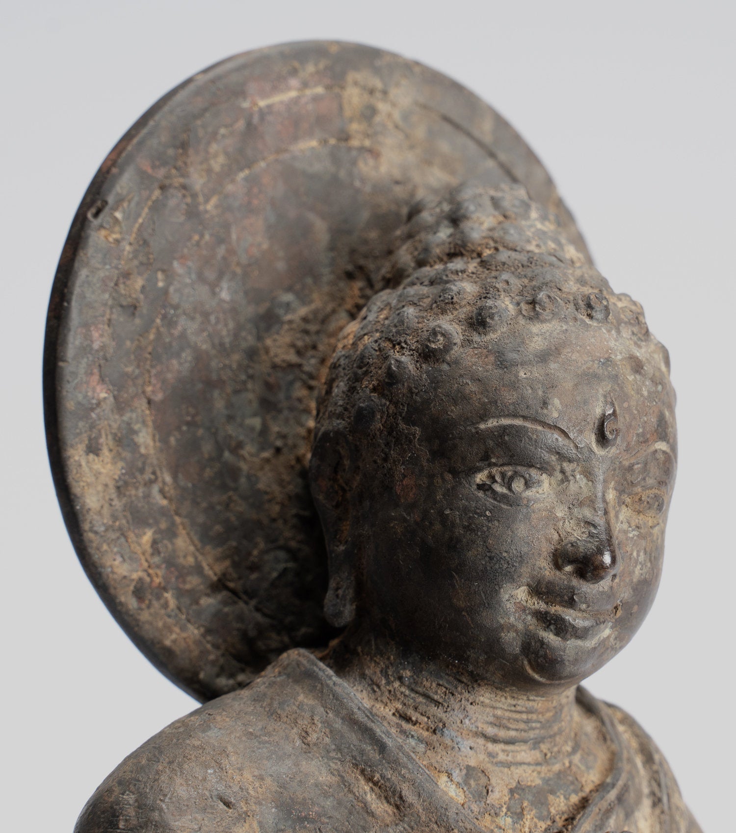 Statua Buddha - Antique stile indonesiano in piedi bronzo giavanese gautama Buddha - 28 cm/11 "