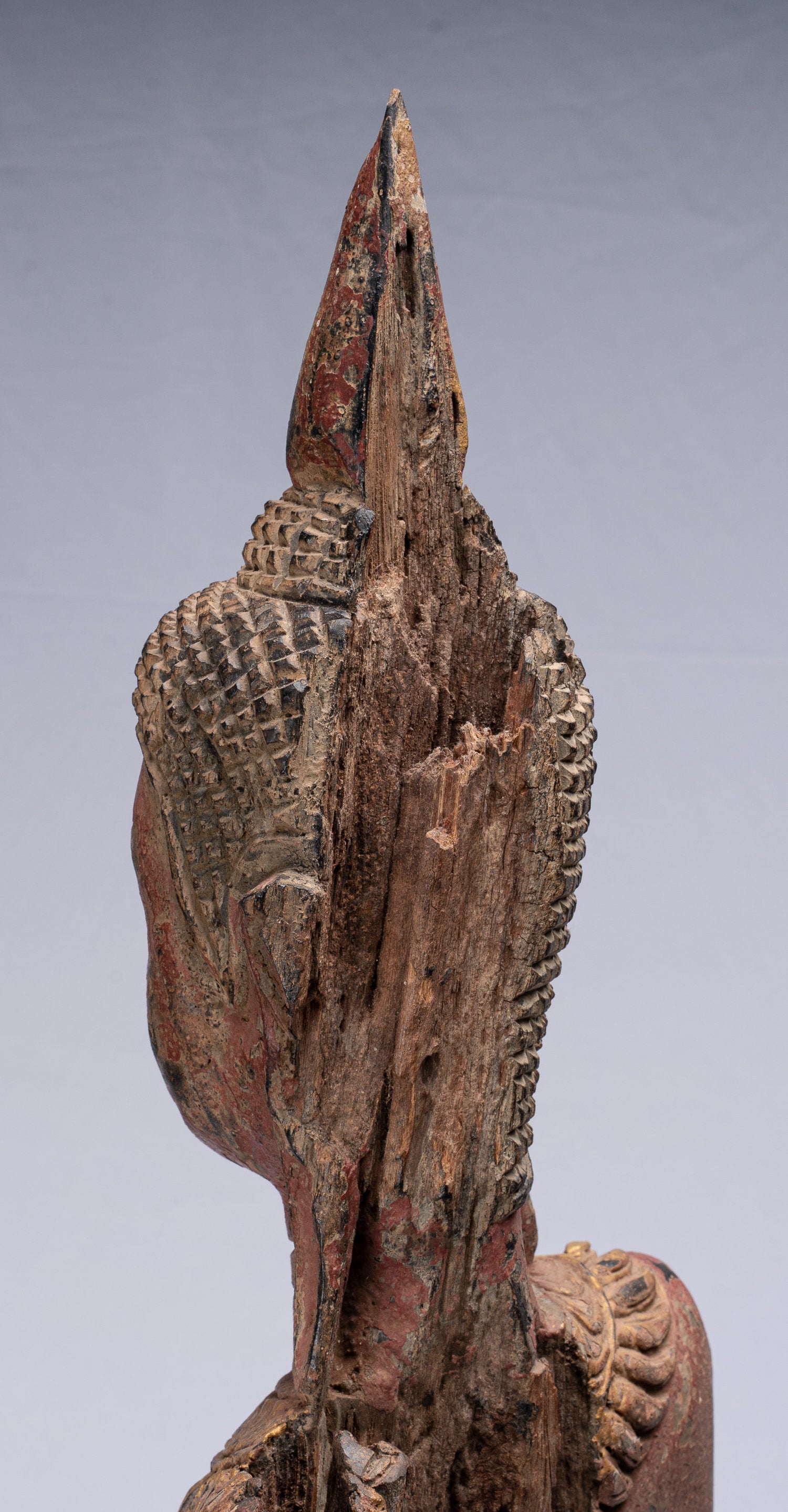 Statua Buddha - Antique Khmer in stile Khmer in piedi statua di Buddha domenicale premurosa - 98 cm/39 "