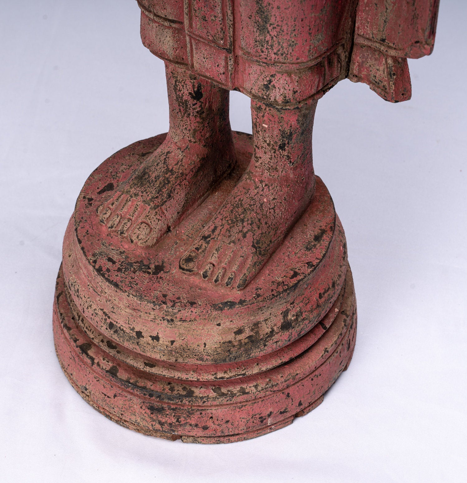 Statue Buddha - Antique Khmer in stile Legno State Buddha Statue - 107cm/43 "