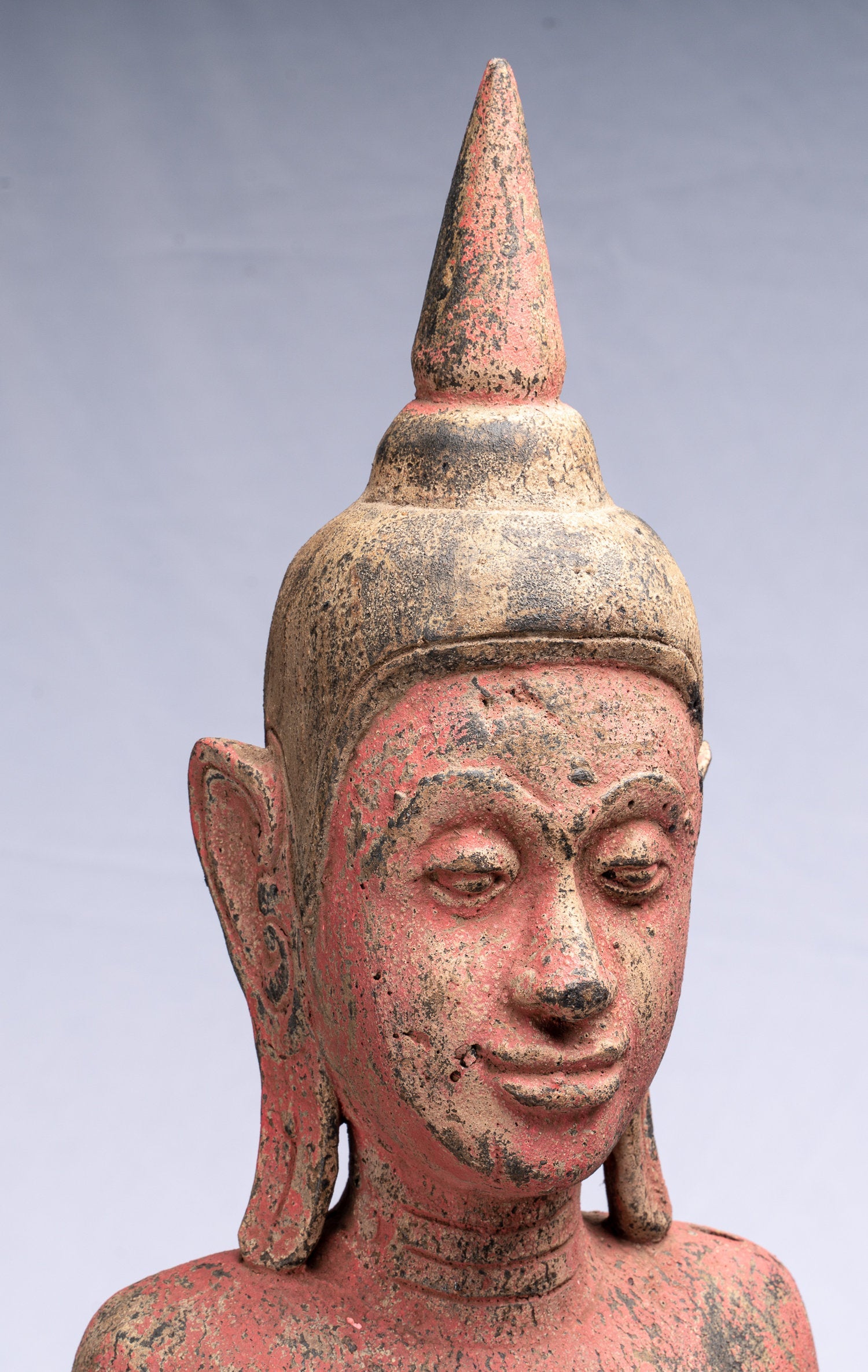 Statue Buddha - Antique Khmer in stile Legno State Buddha Statue - 107cm/43 "