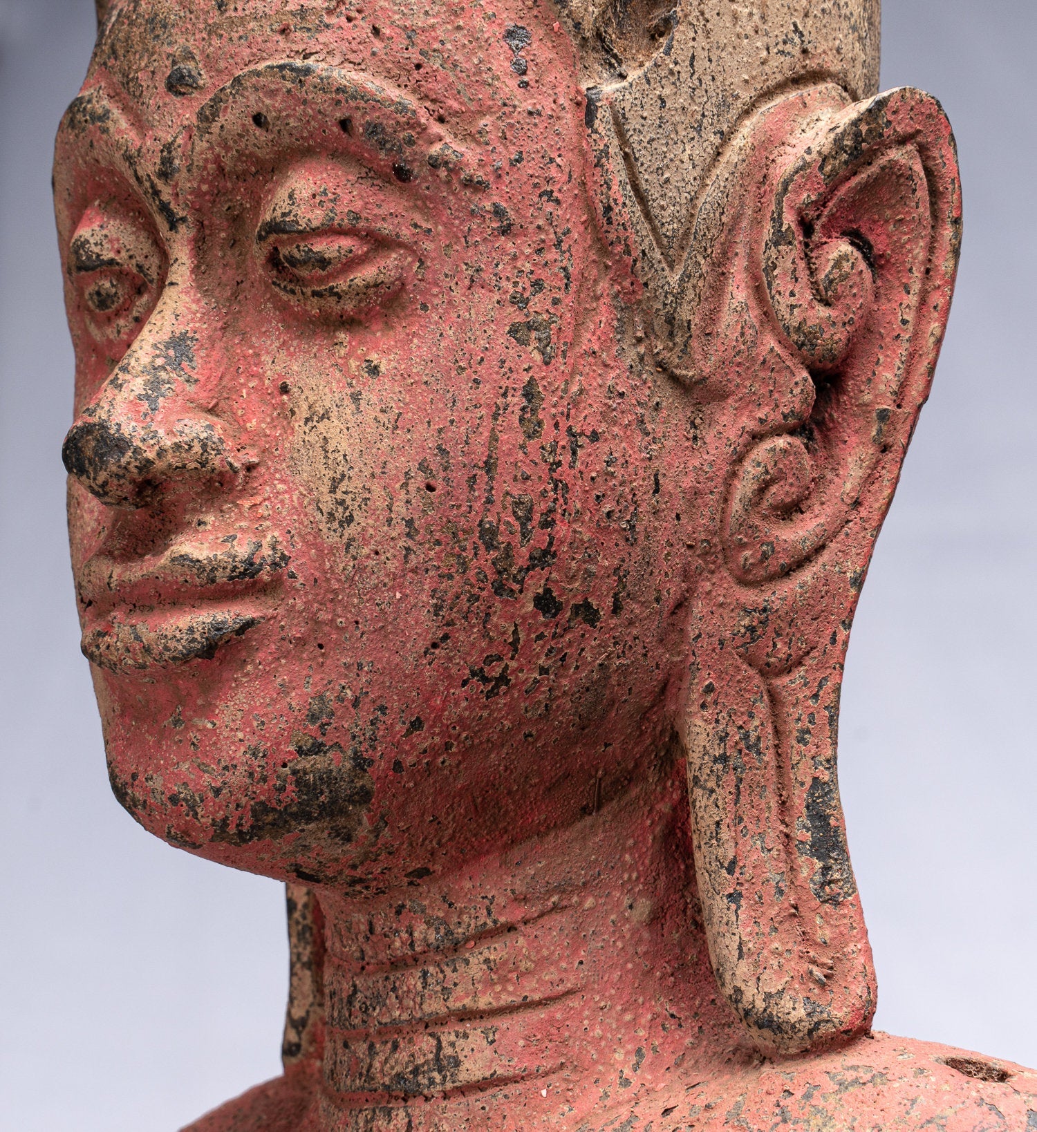 Statue Buddha - Antique Khmer in stile Legno State Buddha Statue - 107cm/43 "