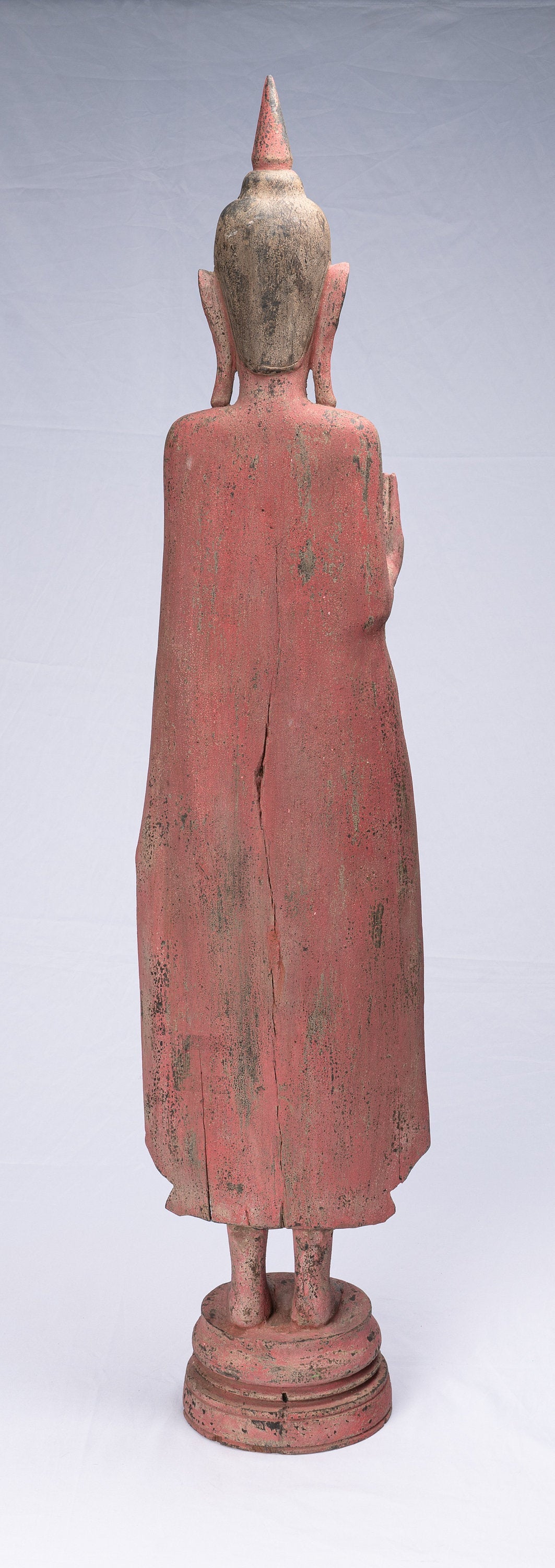 Statue Buddha - Antique Khmer in stile Legno State Buddha Statue - 107cm/43 "