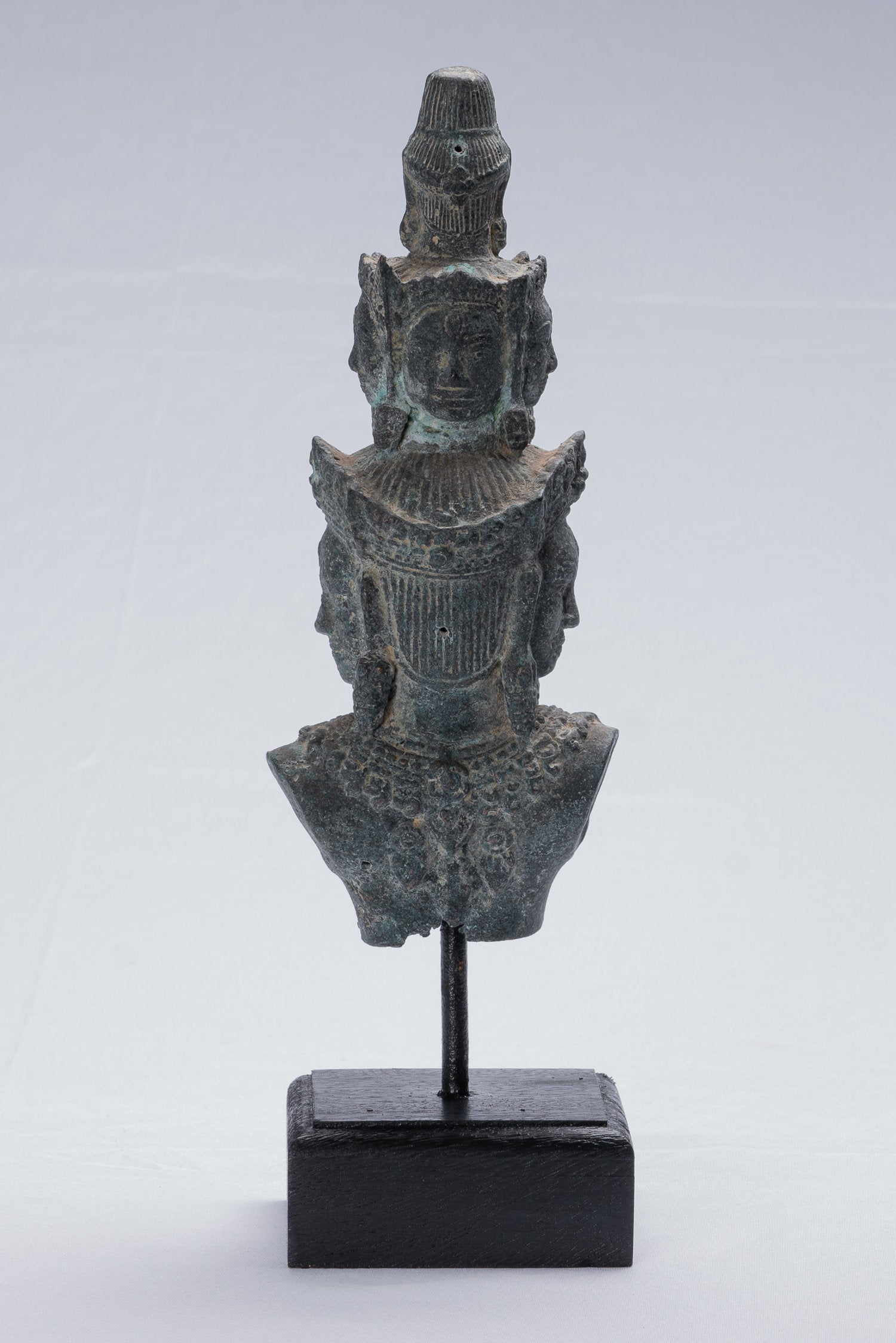 Bodhisattva - Antique Baphuon Style Mounted Bronze Hevajra Statue - 34cm/14"