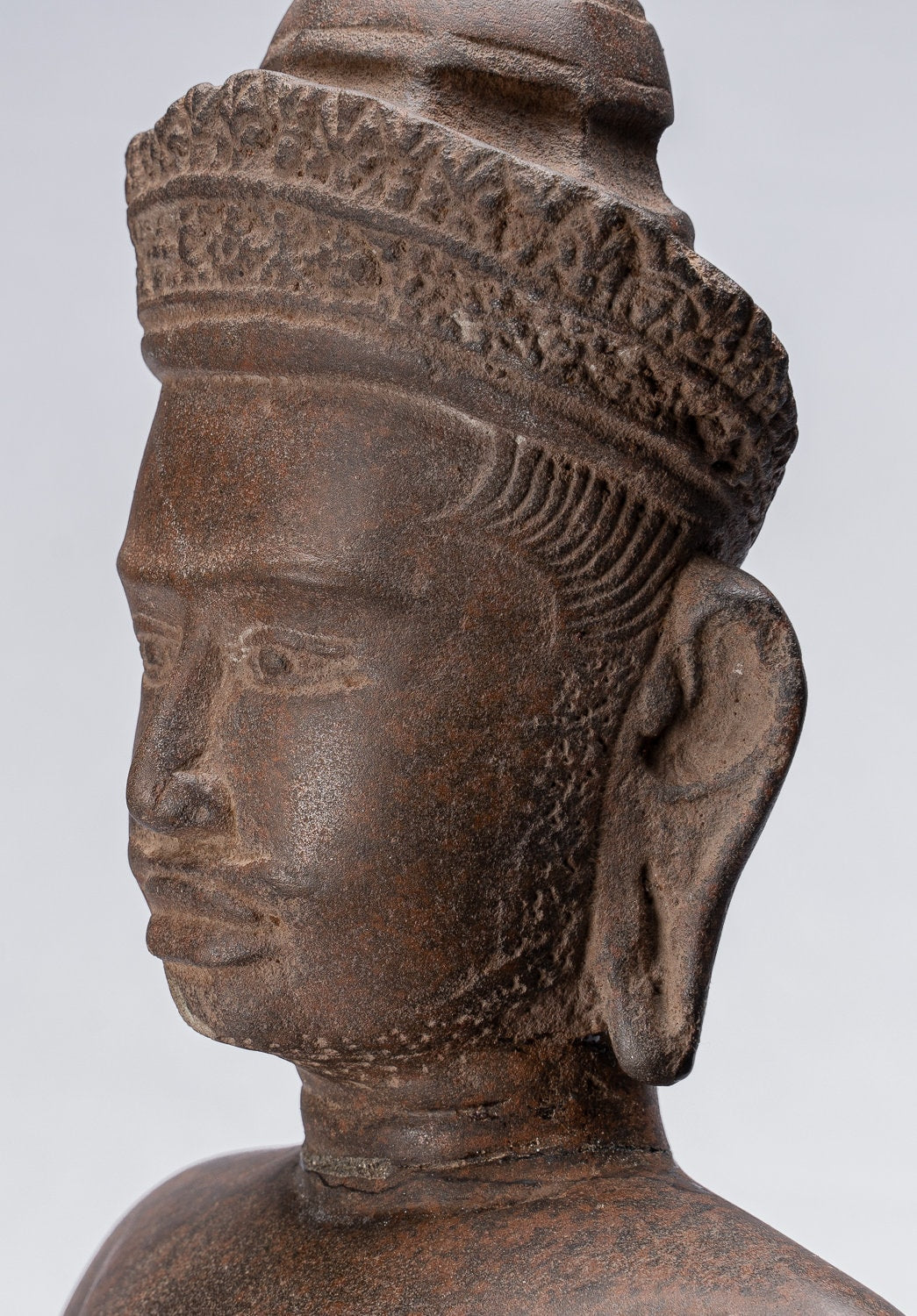 Statue Vishnu - Antique Tusto di arenaria in piedi in piedi in piedi Vishnu - 80 cm / 32 "