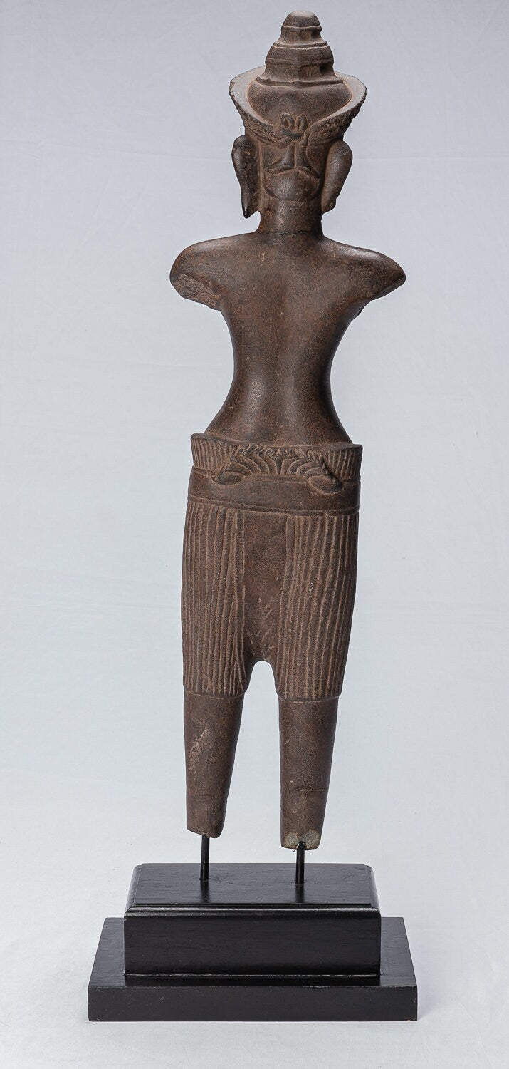 Statue Vishnu - Antique Tusto di arenaria in piedi in piedi in piedi Vishnu - 80 cm / 32 "