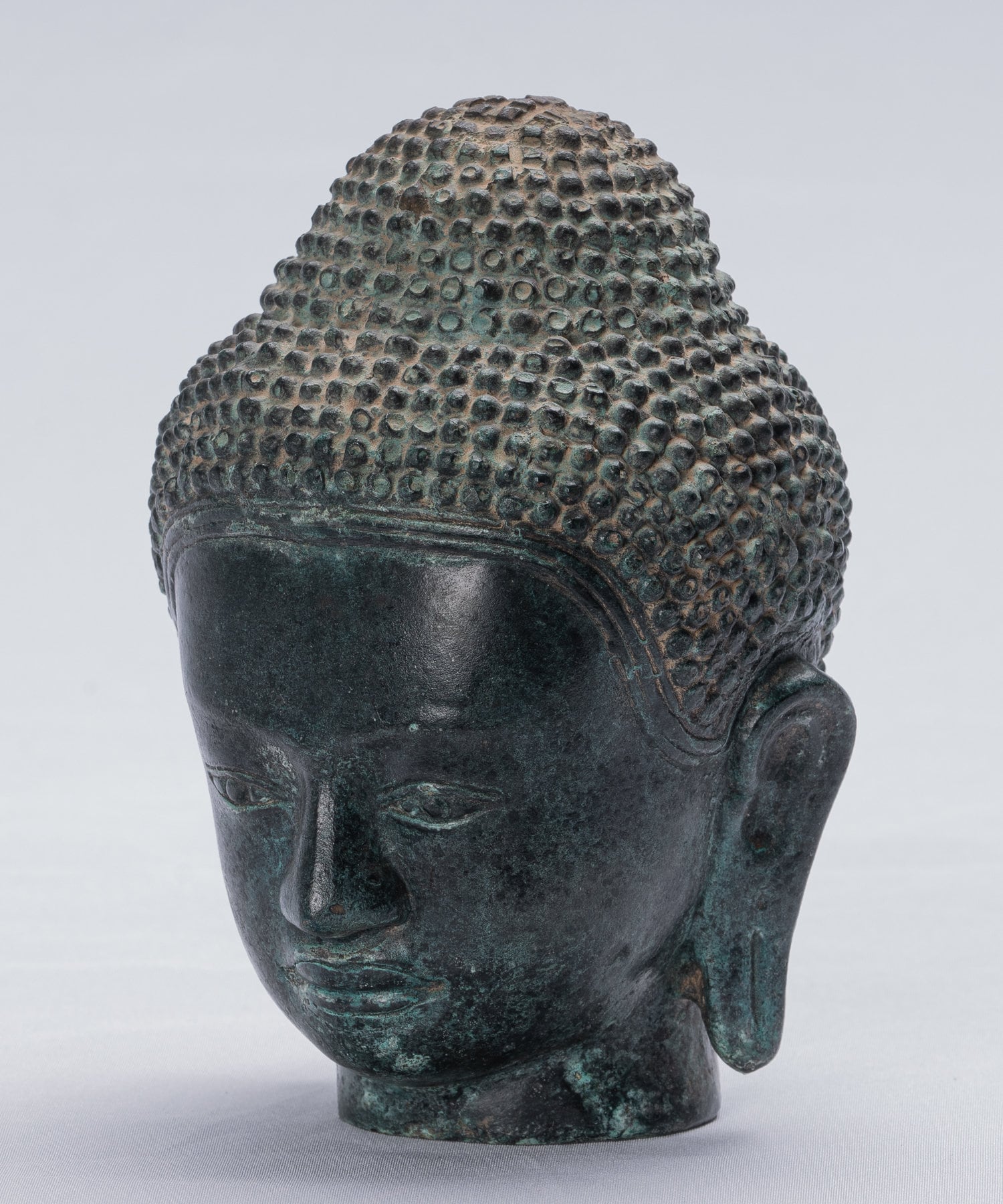 Bouddha Statue-Antique Khmer Style Bronze Enlightenment Phnom Da Buddha Statue-15cm/6 "