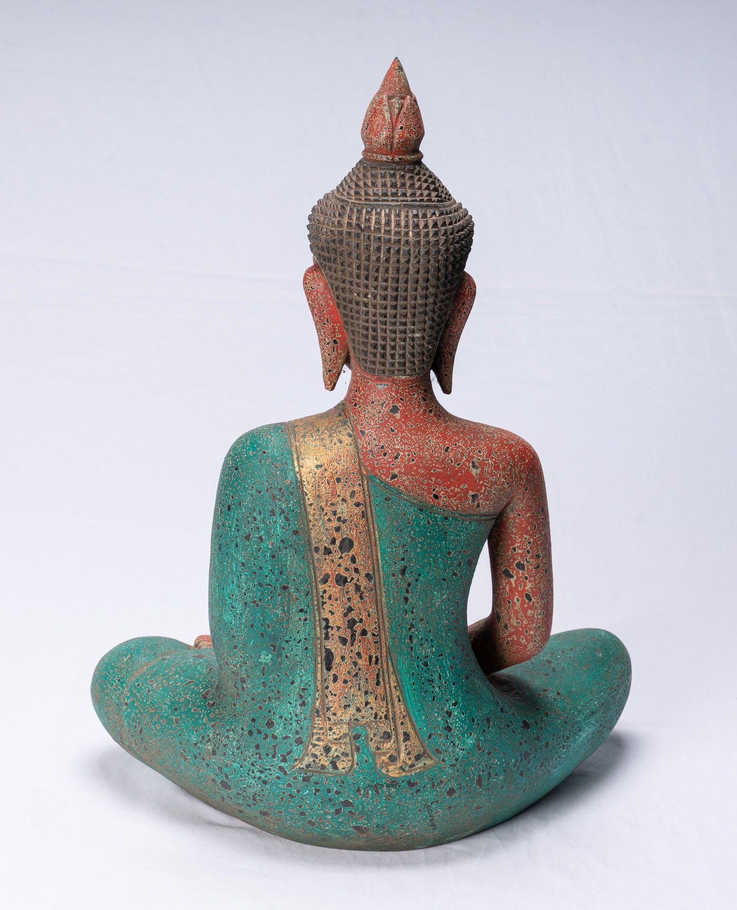 Statua Buddha - Antique Khmer Style SE Asia Meditazione in legno Statua Buddha - 54 cm/22 "