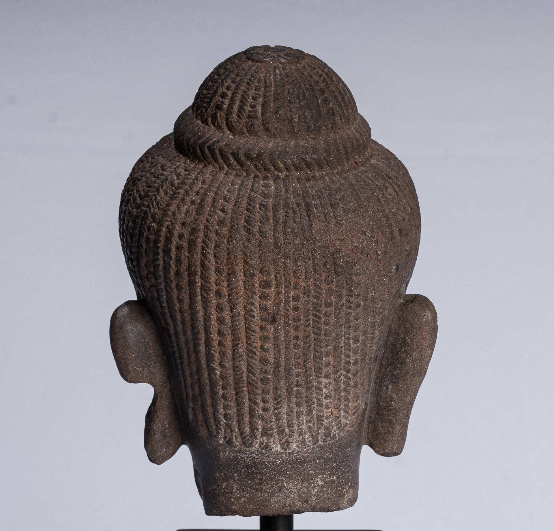 Statue Shiva - Antique Baphuon Style Khmer Stone Shiva Head Statue - The Destroyer - 30 cm/12 "