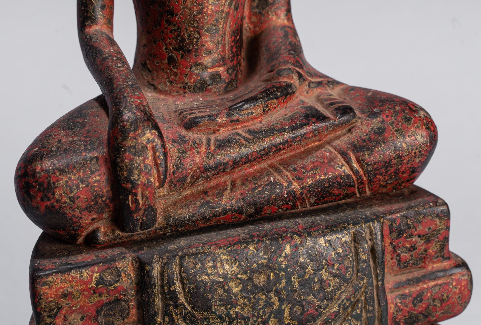 Buddha - Antique Khmer Style SE ASIA ILLUCIMENTO BUDDHA STATUE - 35 cm/14 "