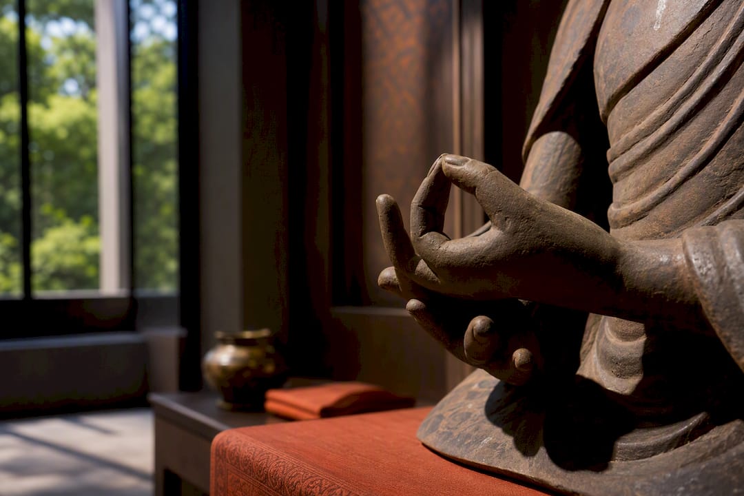 Buddhist statue hands forming a mudra