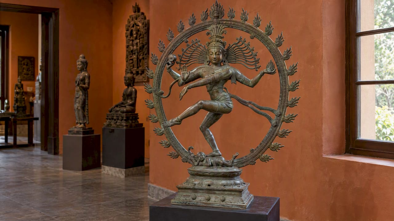 Bronze Nataraja within an oval flame arch