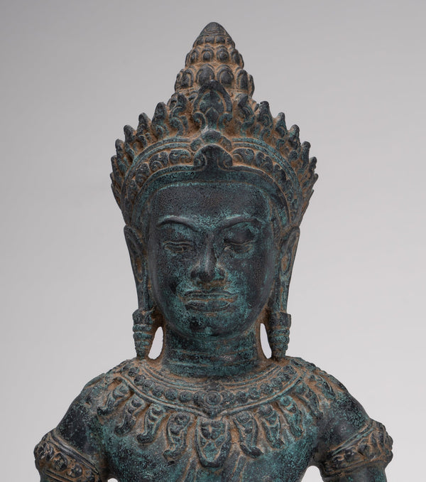 Buddha Statue - Antique Bayon Style Khmer Buddha Statue - Meditation Mudra - 46cm/18"