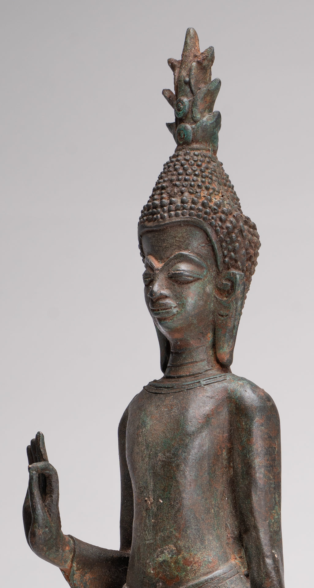 Estatua de Buda - Estatua de Buda de pie estilo antiguo de Laos en Dharmachakra Enseñanza Mudra - 50 cm/20"