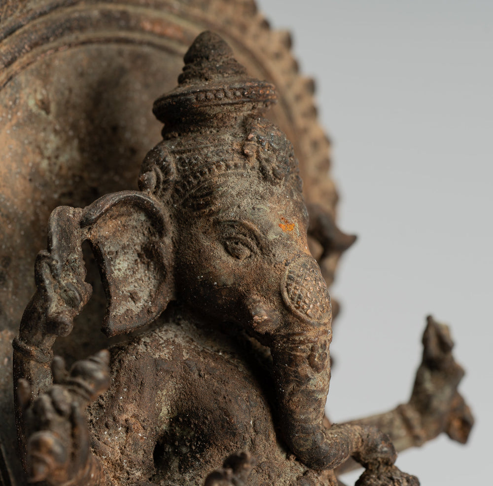 Ganesha Statue - Antique Javanese Style Bronze Standing Indonesian Ganesha Statue - 33cm/13"