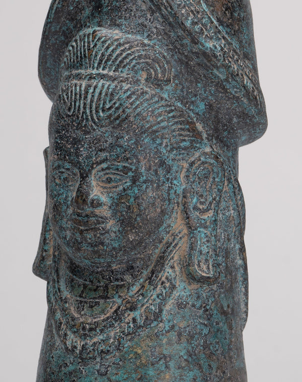 Antique Khmer Style Bronze Shiva Linga / Lingnum - 22cm/9"