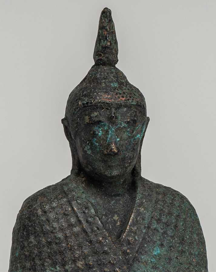 Bouddha Sculpture - Antique Thai Style Bronze Meditation Winter Winter Bouddha Statue - 12,5 cm / 5 "