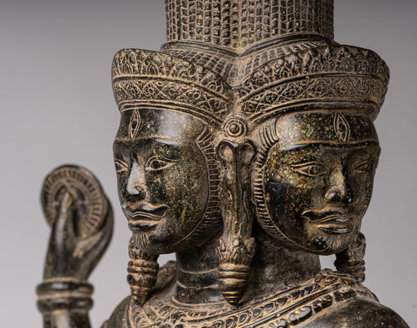 Brahma Statue - Antique Khmer Style Koh Ker Standing Brahma - Hindu God Creation - 94cm/38"