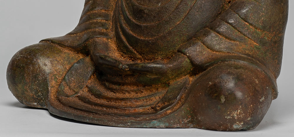 Japanese Buddha - Antique Japanese Style Bronze Seated Meditation Amitabha Buddha Statue - 31cm/12"