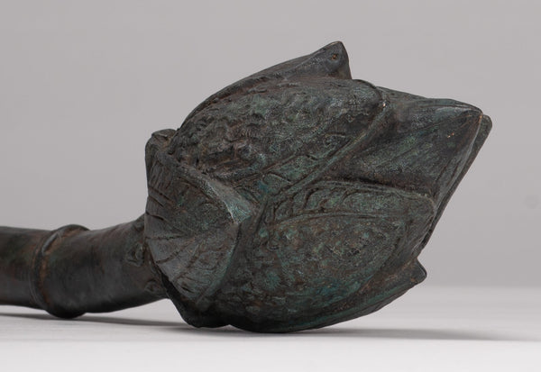 Free Standing Antique Thai Style Bronze Lotus Bud - 37cm/15"