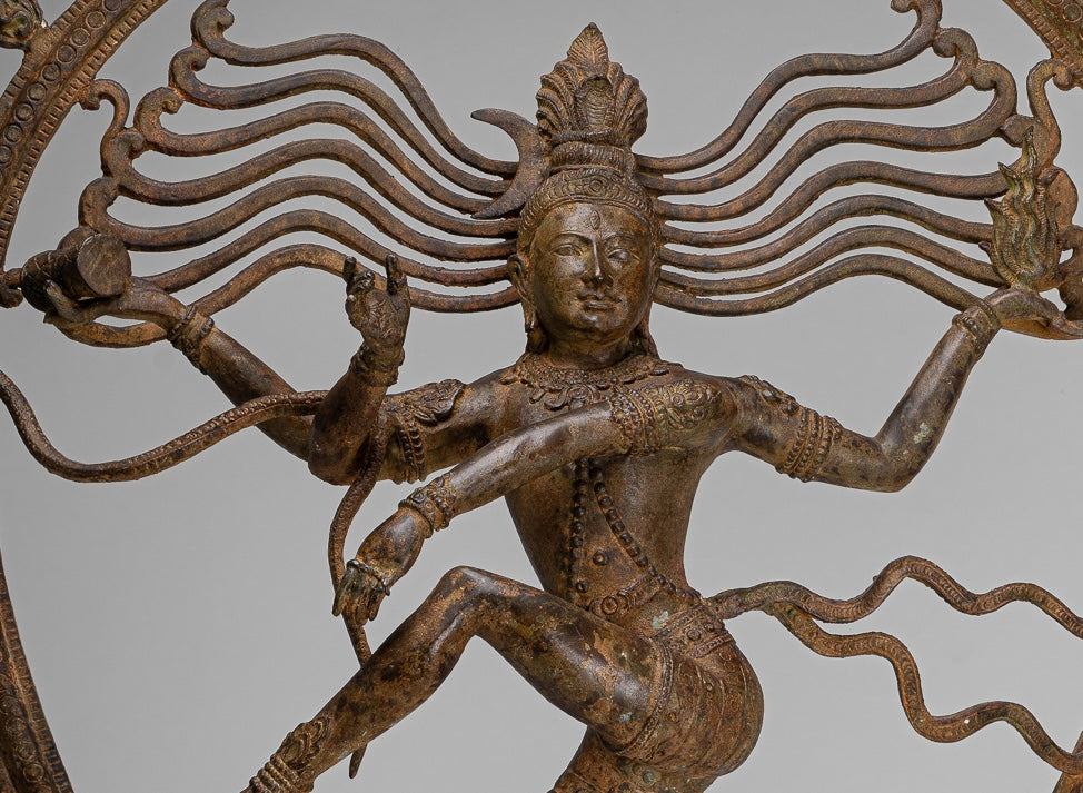 Large Shiva Statue - Antique Indian Style Bronze Dancing Shiva statue as Lord Nataraja - 109cm(44") Tall