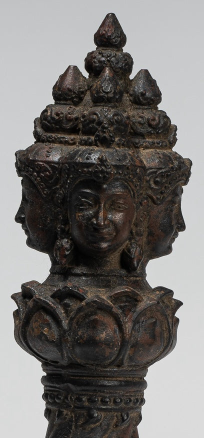 Estatua de Vajrapāṇi - Estatua antigua de estilo jemer Vajra o Thunderbolt Vajrapāṇi - 28 cm/11 "