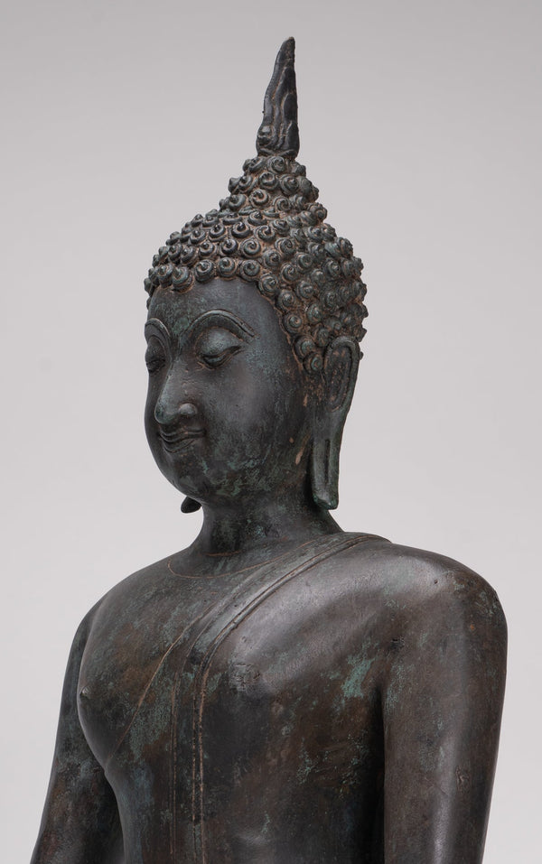 Buddha Statue - Antique Thai Style Sukhothai Enlightenment Buddha Statue - 54cm/22"