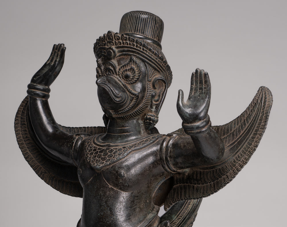 A GILT BRONZE FIGURE OF GARUDA, NEPAL, 13TH/14TH CENTURY A GILT BRONZE FIGURE OF GARUDA, NEPAL, 13TH/14TH CENTURY
