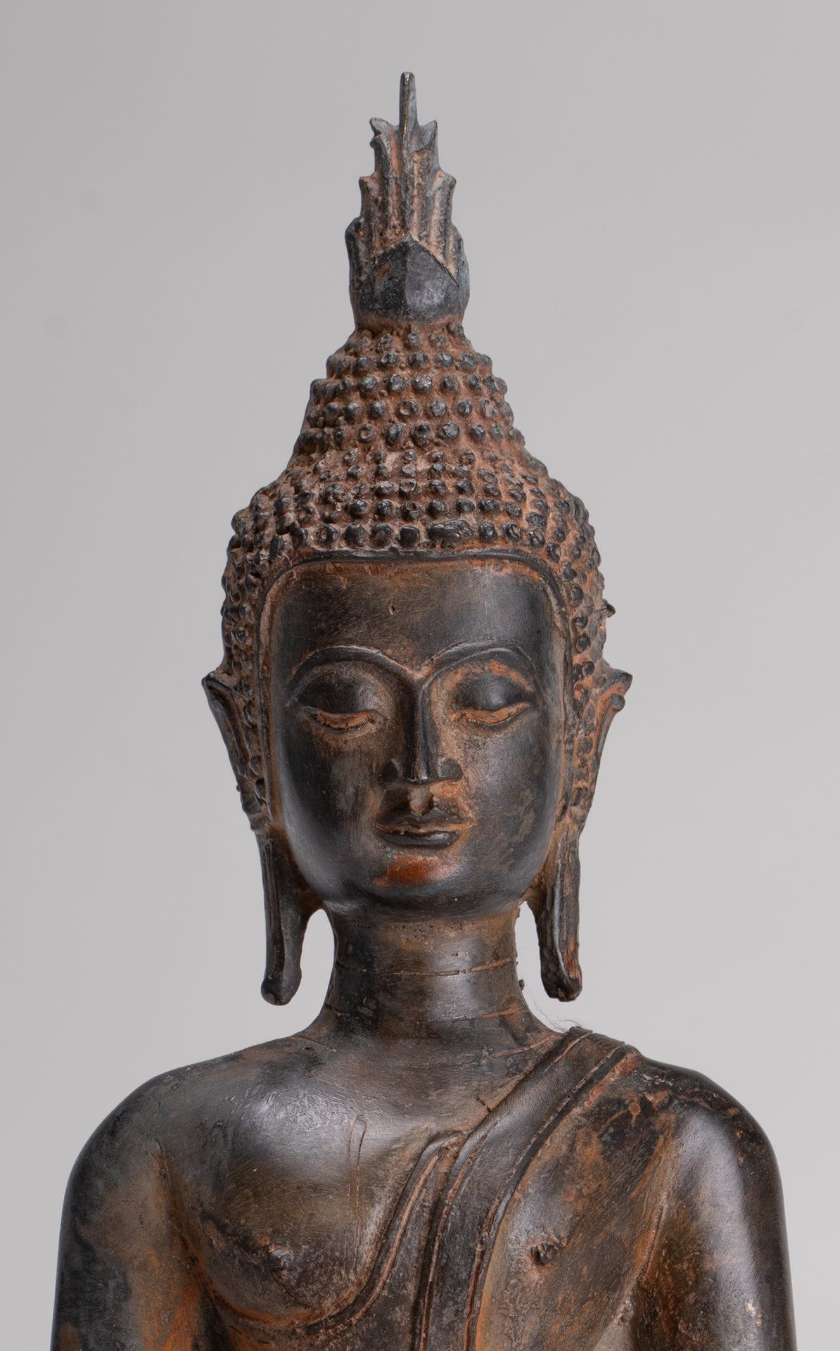 Buddha Statue - Antique Sukhothai Style Thai Enlightenment Buddha Statue - 23.5cm/9"