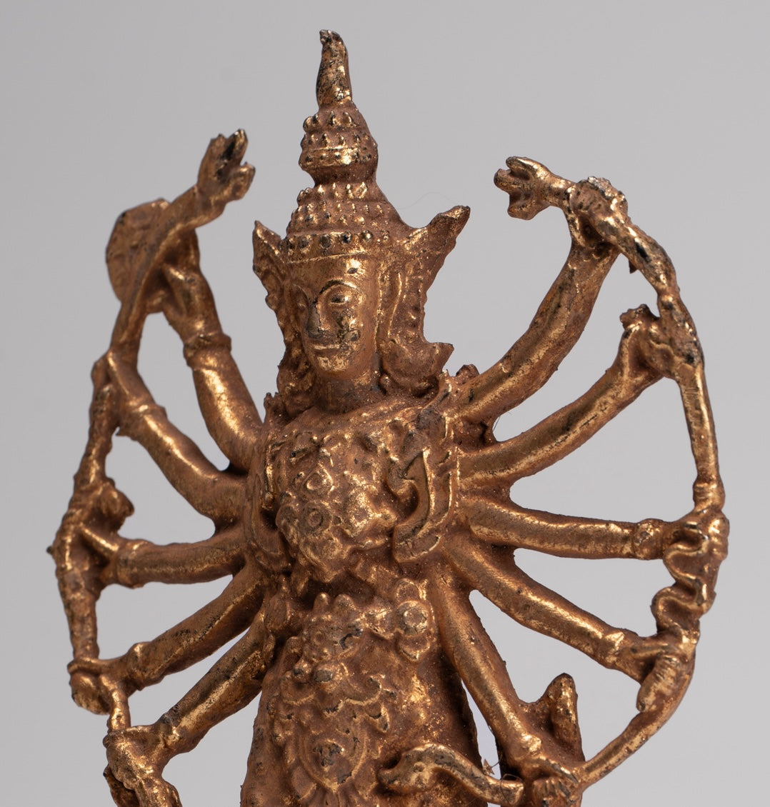 Shiva y Nandi - Estatua antigua de Rattanakosin Shiva y Nandi de estilo tailandés - 19,5 cm/8"