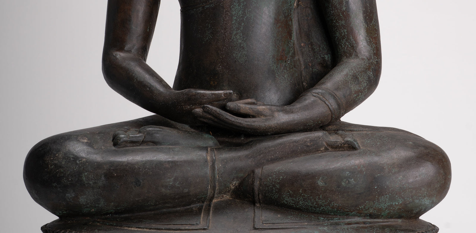 Estatua de Buda Grande - Estatua de Buda de Meditación Chiang Saen de Bronce de Estilo Tailandés Antiguo - 81cm/32"