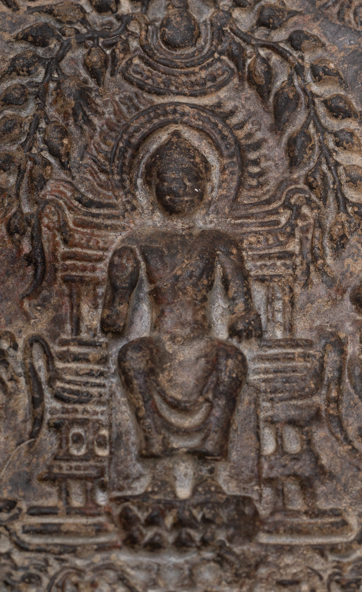 Votive Panel - Antique Thai Style Bronze Preaching Buddha Votive Panel - 12cm/5"