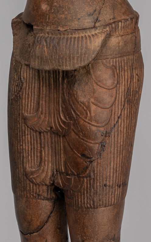 Male Statue - Antique Stone Angkor Wat Style Male Deity Torso (probably Vishnu) - 72cm / 29"