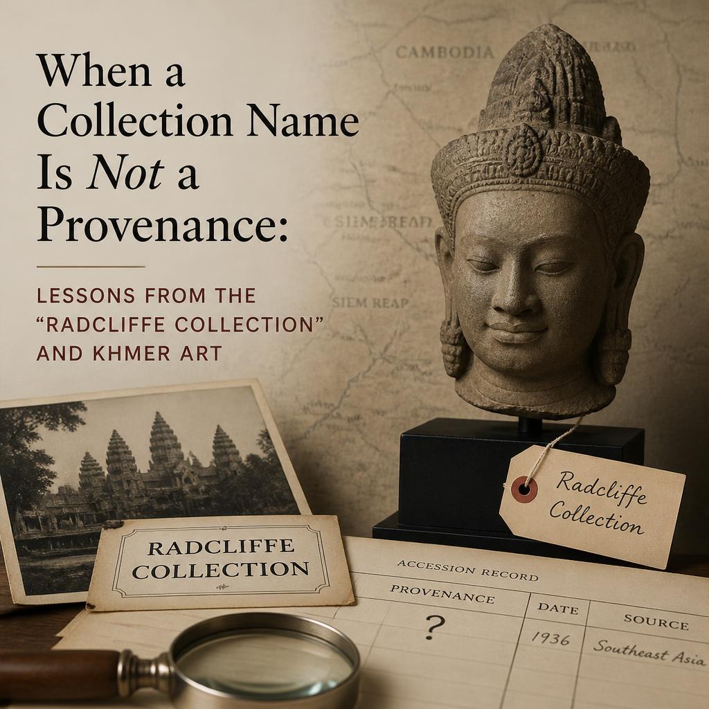 When a Collection Name Is Not a Provenance: Lessons from the “Radcliffe Collection” and Khmer Art