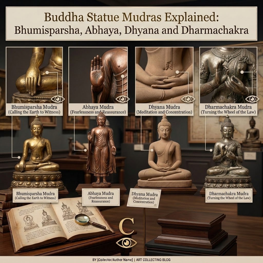 Buddha Statue Mudras Explained: Bhumisparsha, Abhaya, Dhyana and Dharmachakra