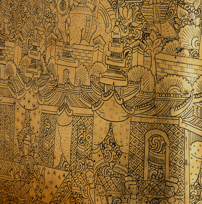 Antique 19th Century Burmese Lacquerware Money Holder - 33cm/13" Long