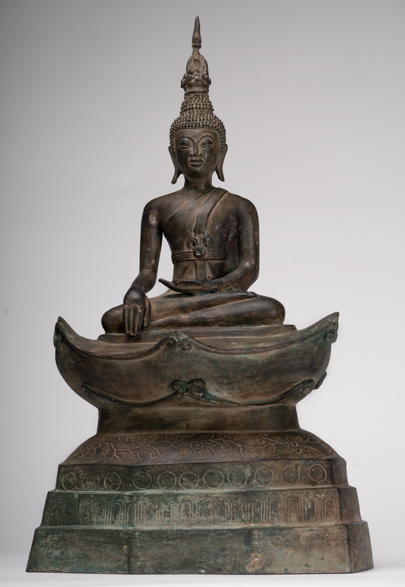Buddha Statue - Antique Laos Style Enlightenment Buddha Statue - 55cm/22"