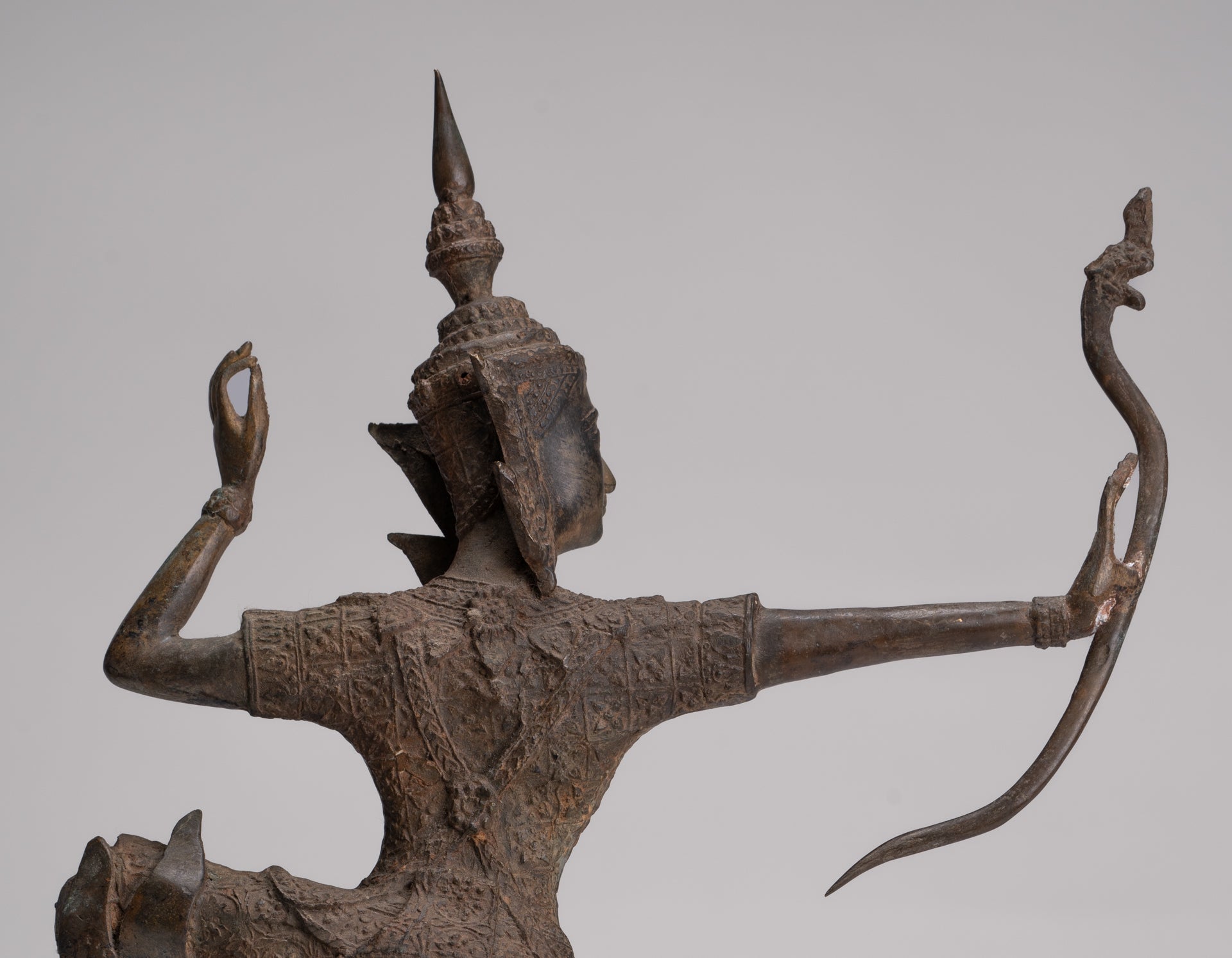 Rama Statue - Antique Thai Style Bronze Thai Rama - Avatar of Vishnu - 37cm/15"